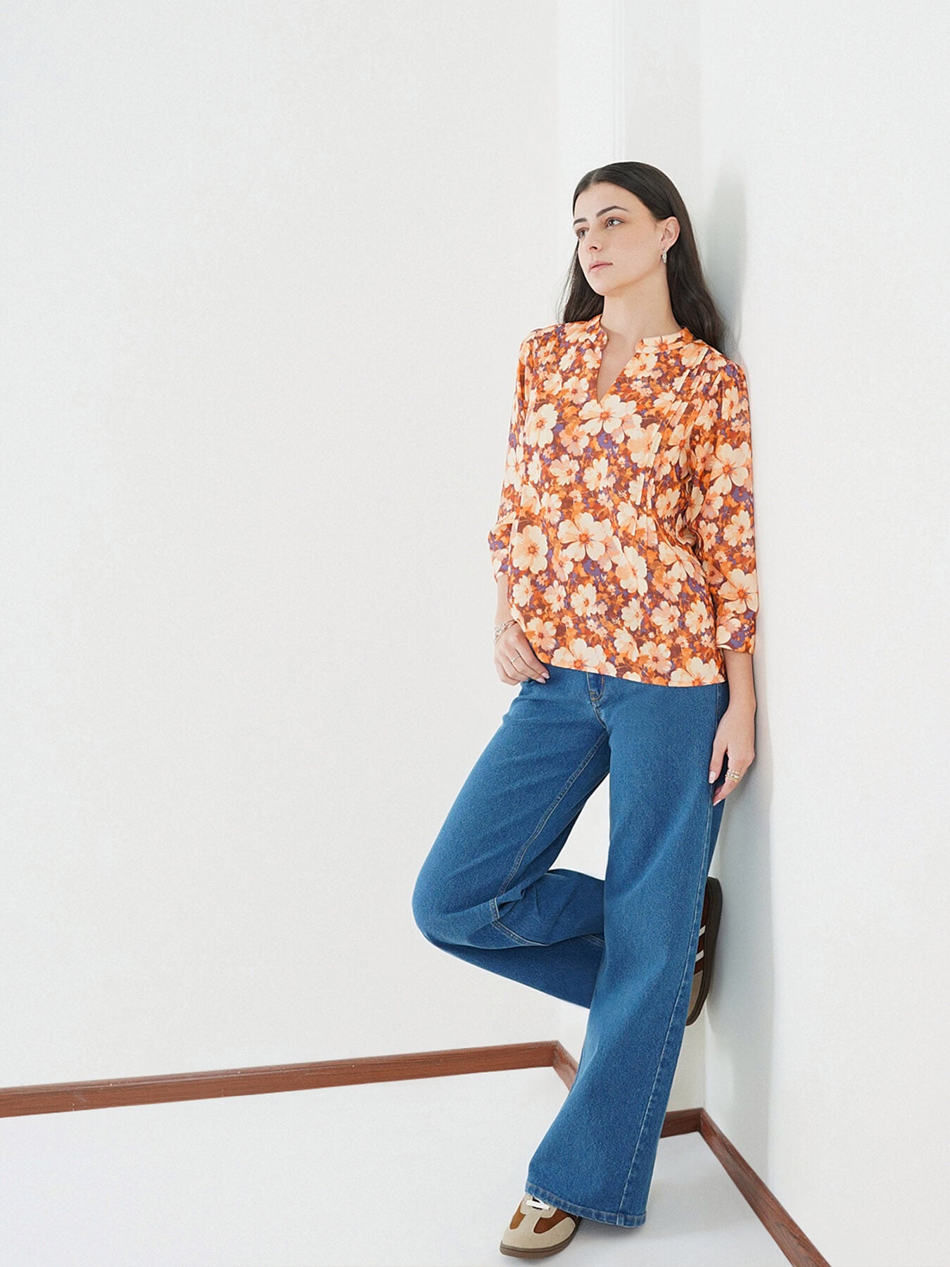 Floral Top - Orange