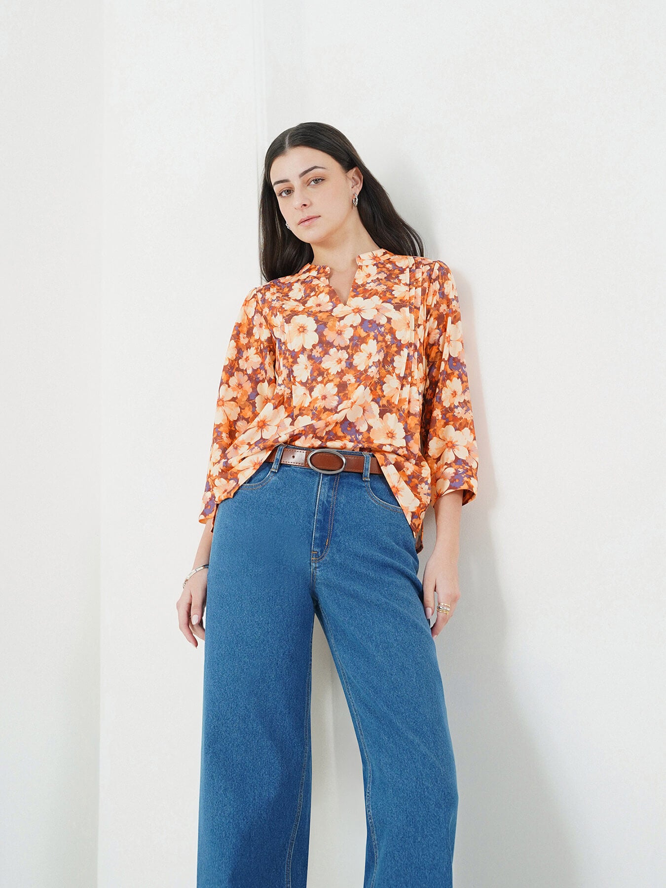 Floral Top - Orange