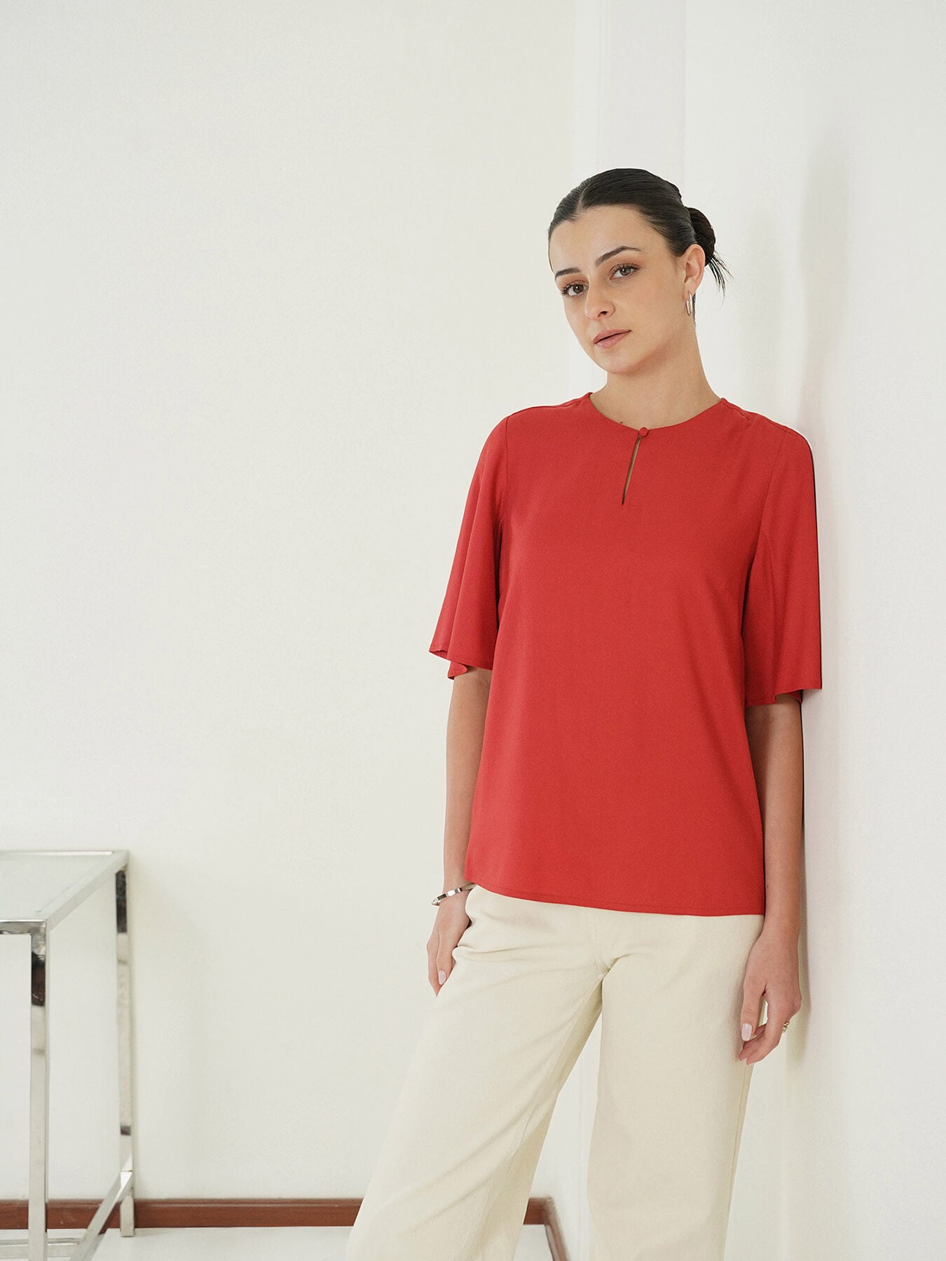 Round Neck Top - Rust