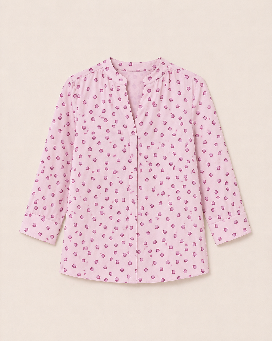 Polka Dots Pleated Top - Pink