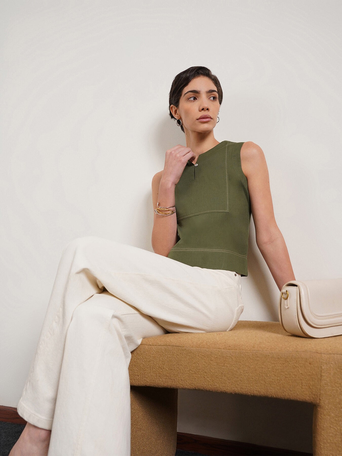 Pure Cotton Top - Olive