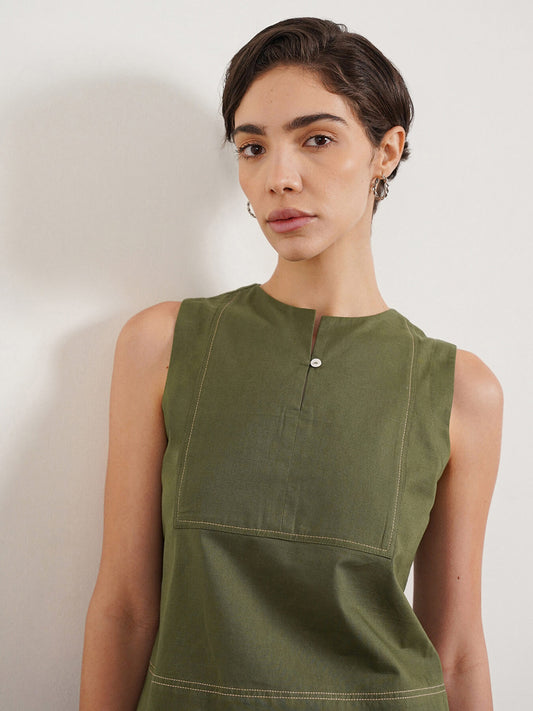Pure Cotton Top - Olive