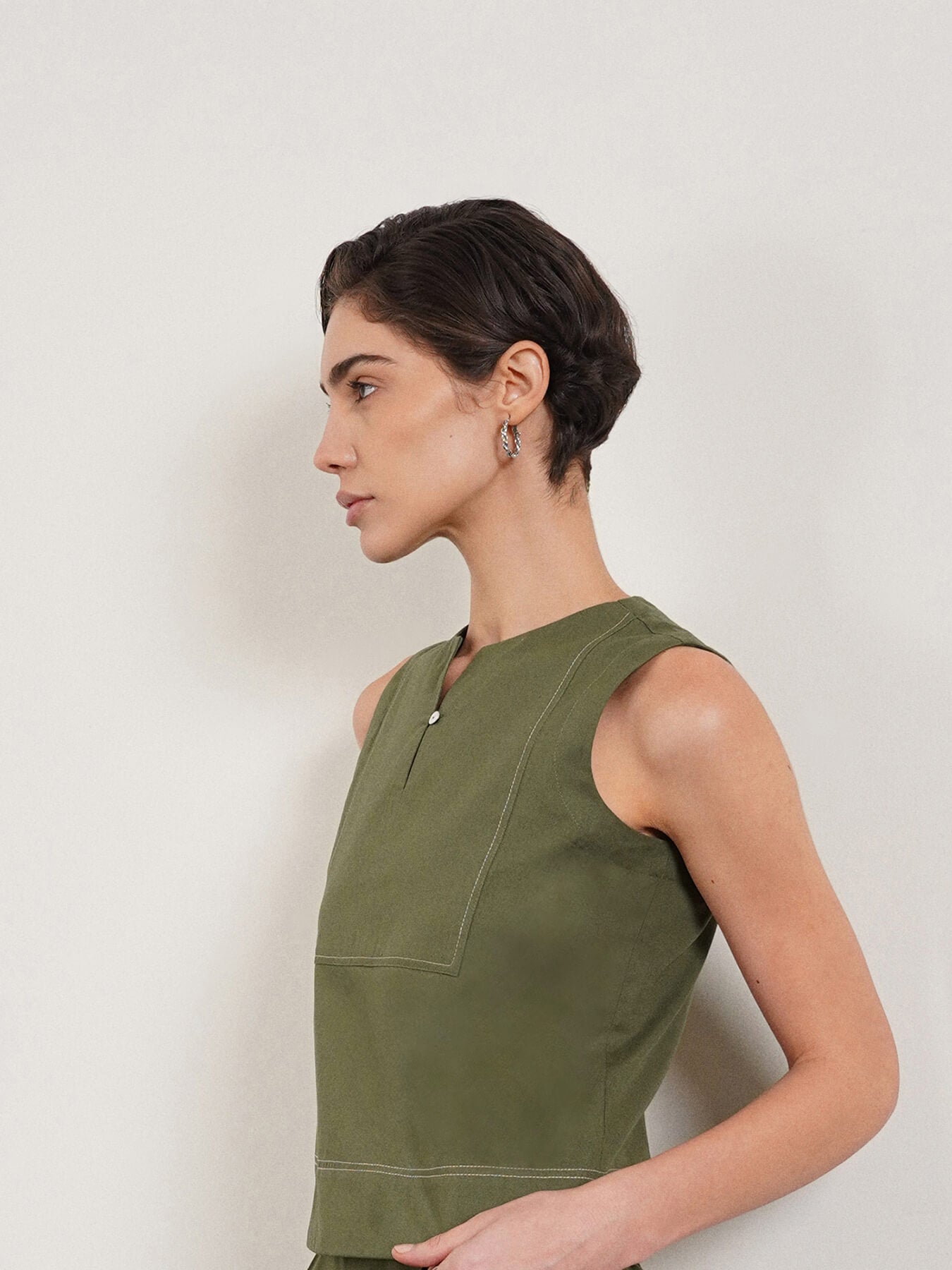 Pure Cotton Top - Olive