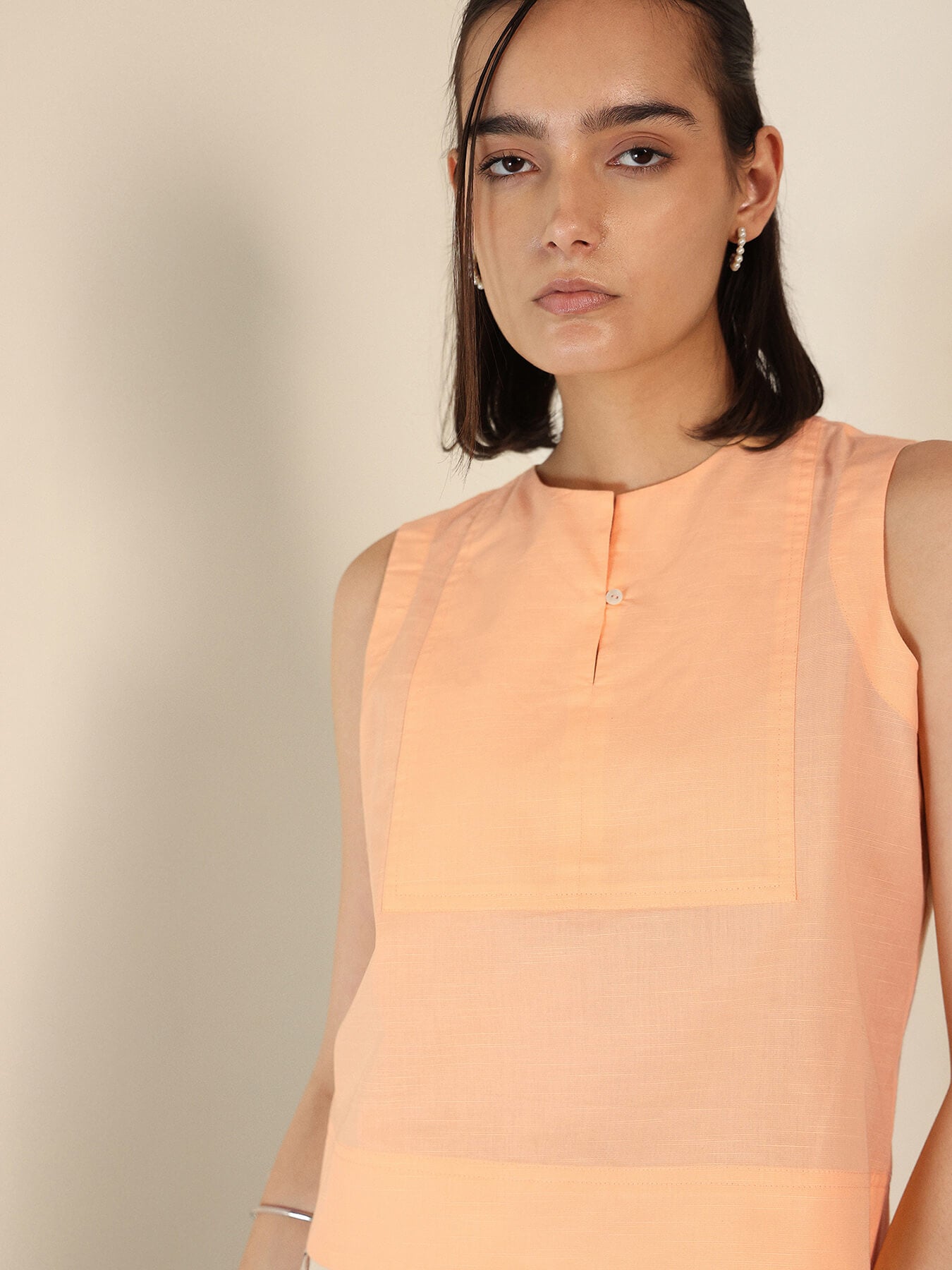 Pure Cotton Top - Peach