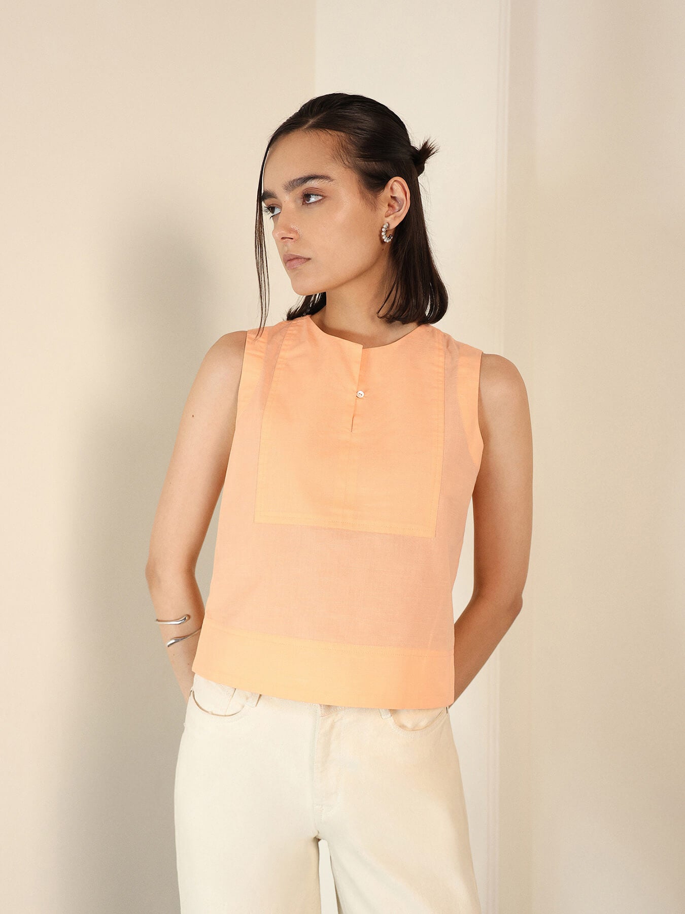 Pure Cotton Top - Peach