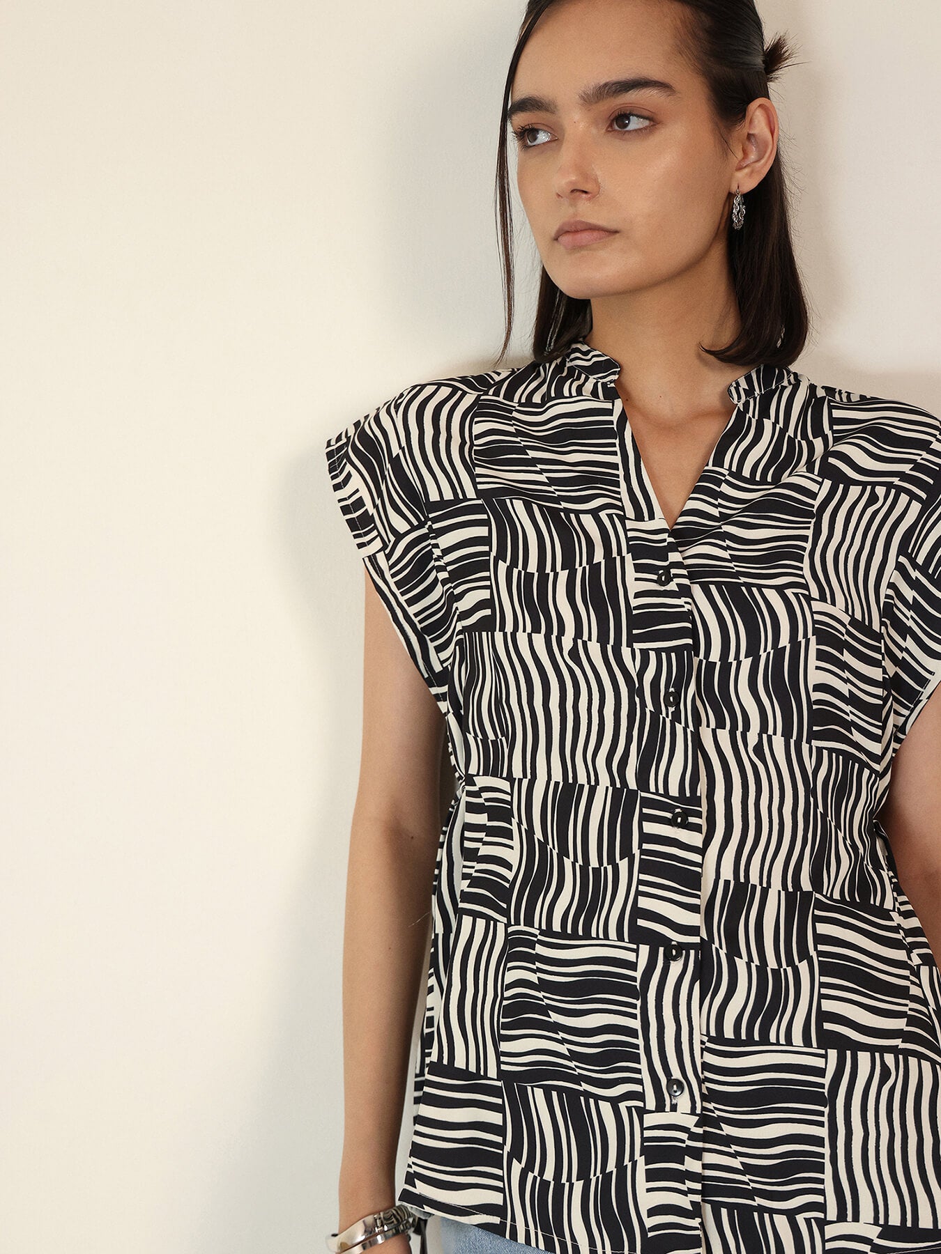Cinched Waist Top - White