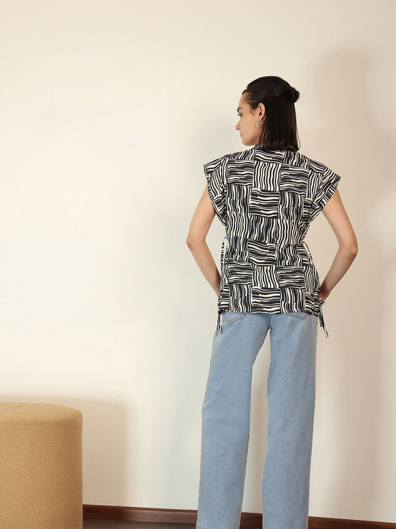 Cinched Waist Top - White