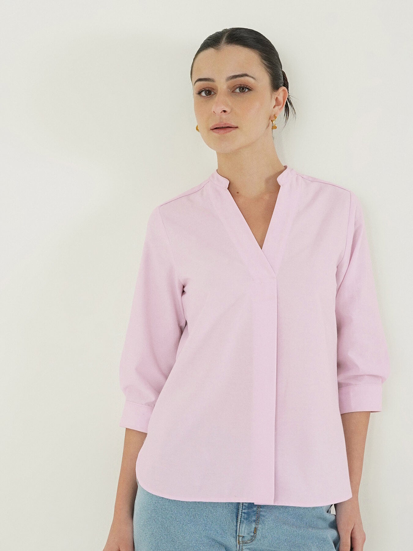 Pure Cotton Pleated Top - Pink