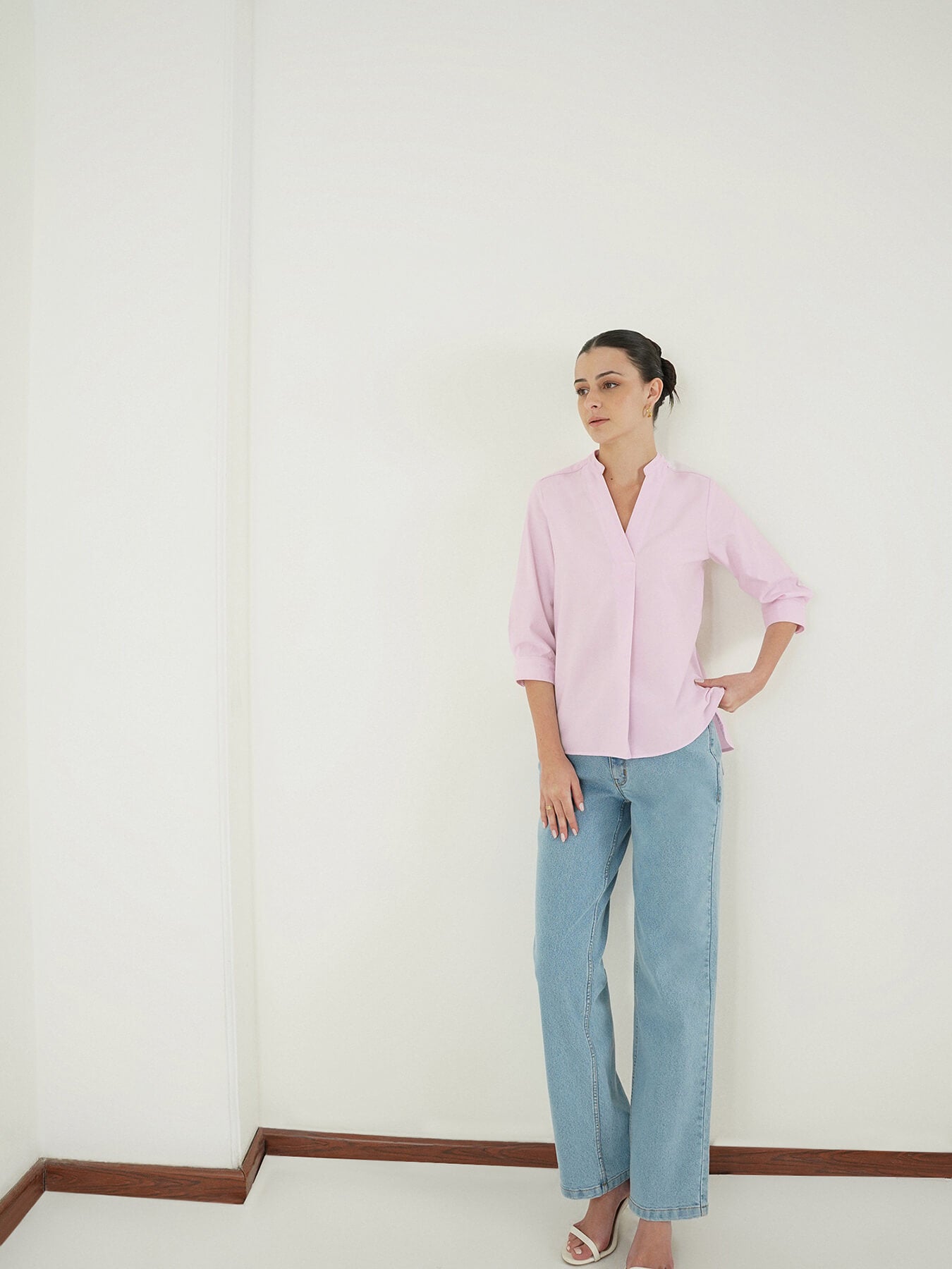 Pure Cotton Pleated Top - Pink