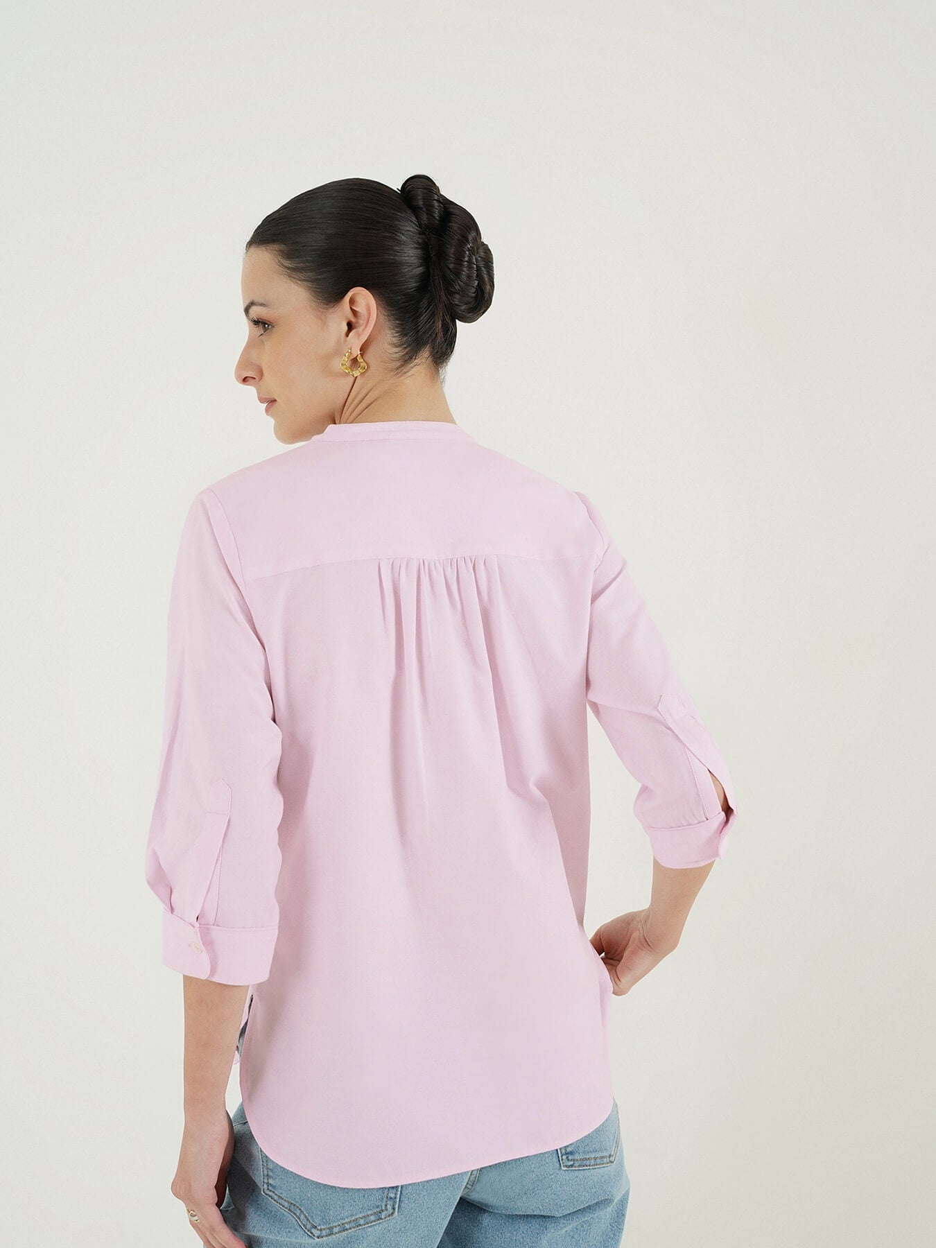 Pure Cotton Pleated Top - Pink
