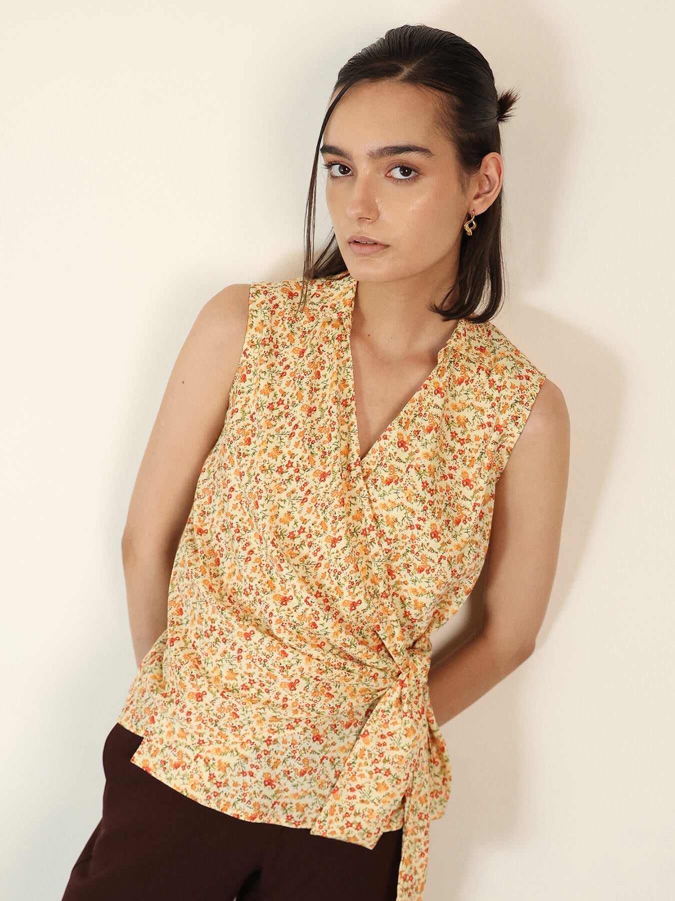 Viscose Wrap Top - White