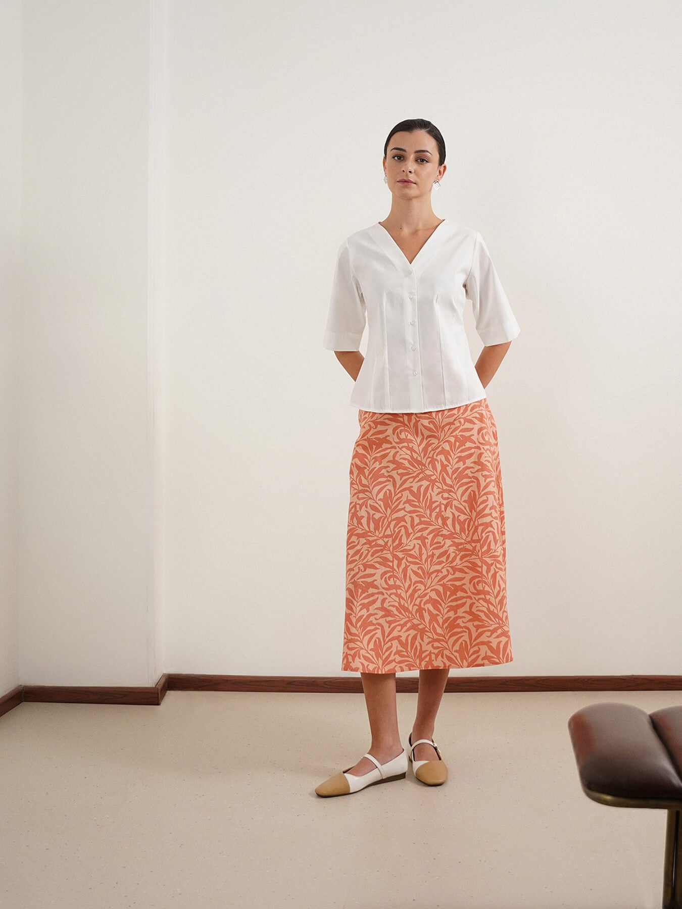 Stretch Cotton Top - White