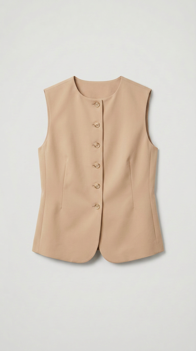 Cotton Round Neck Top - Brown