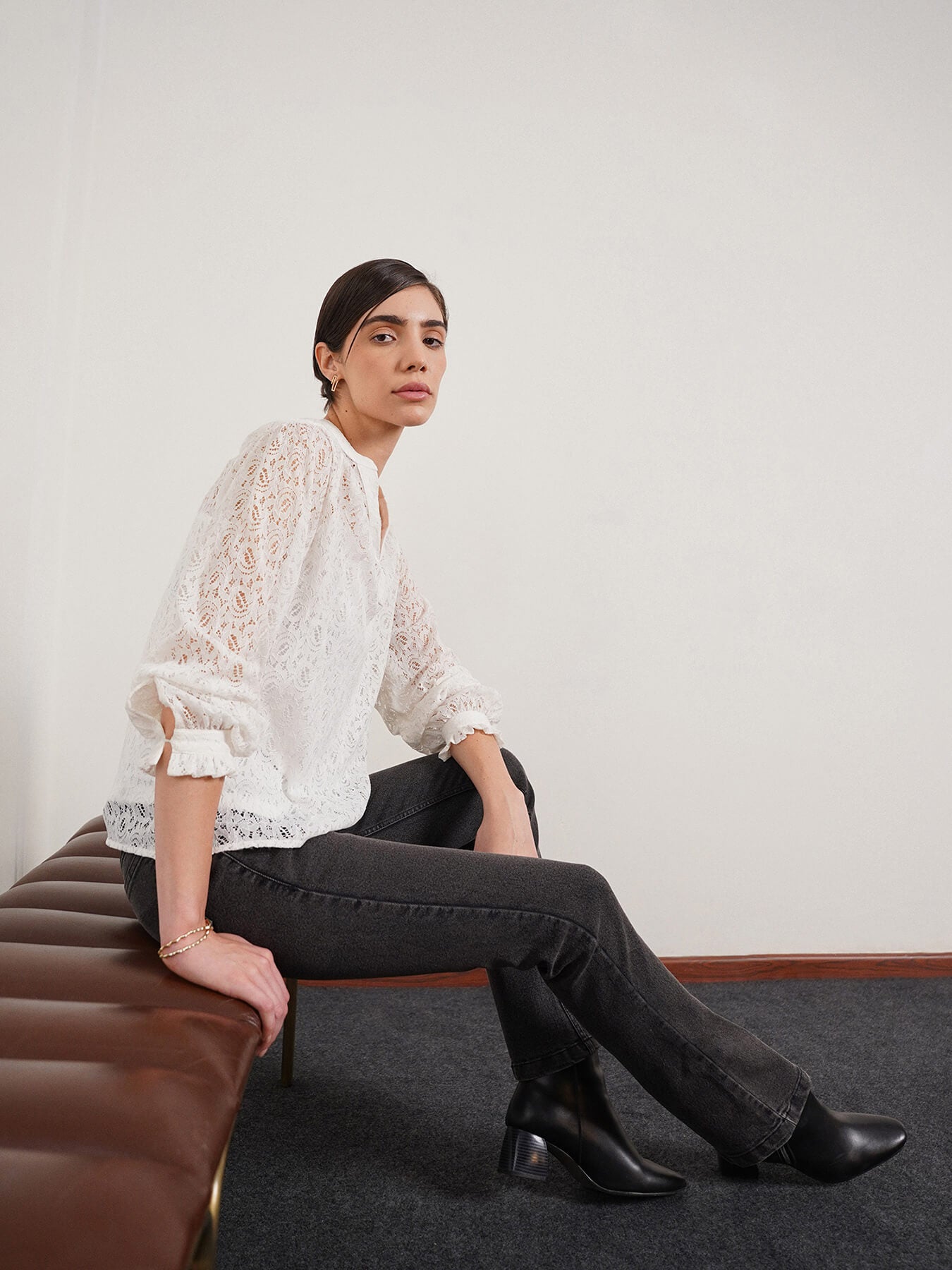 V-Neck Top - Off White