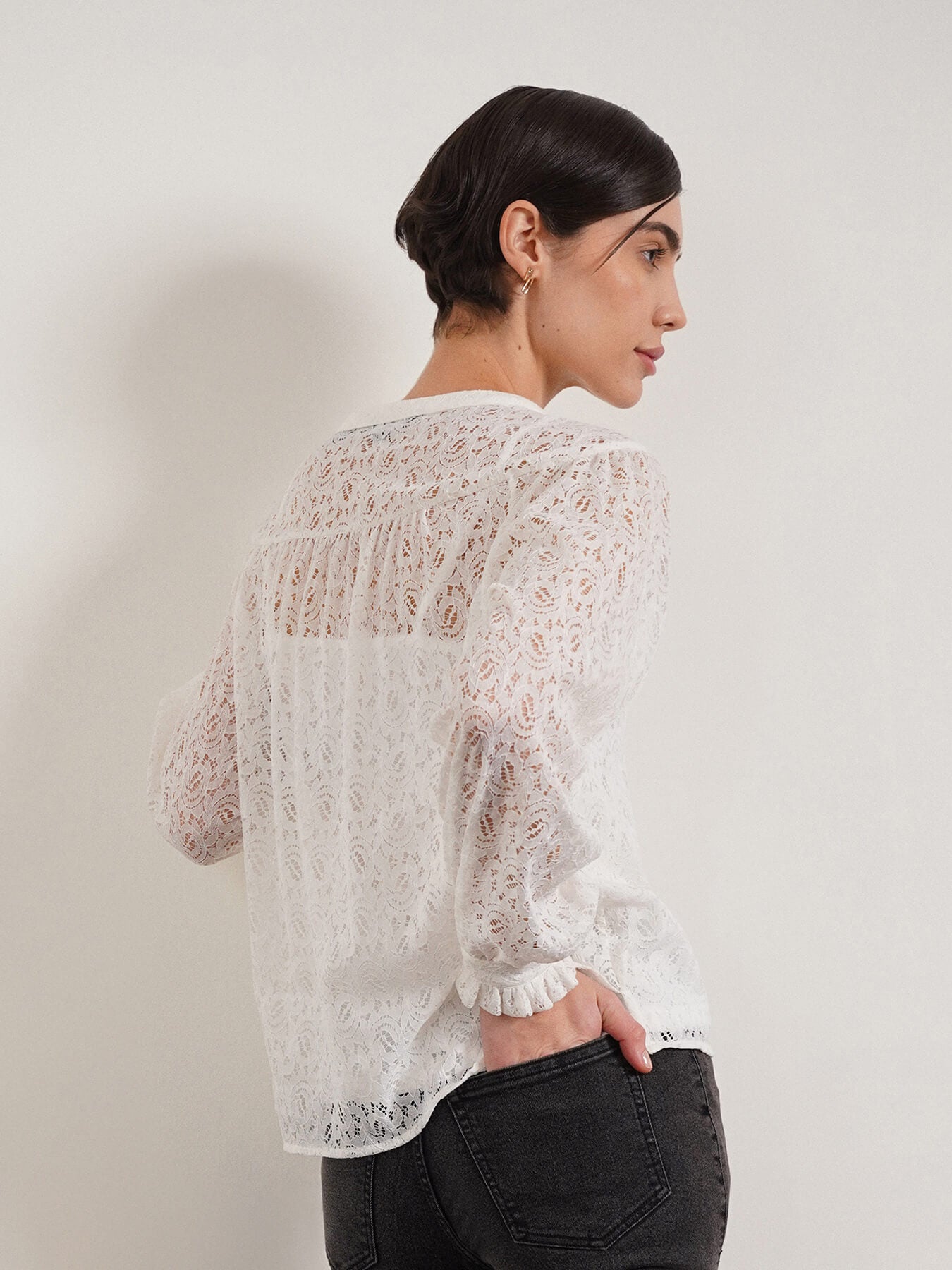 V-Neck Top - Off White