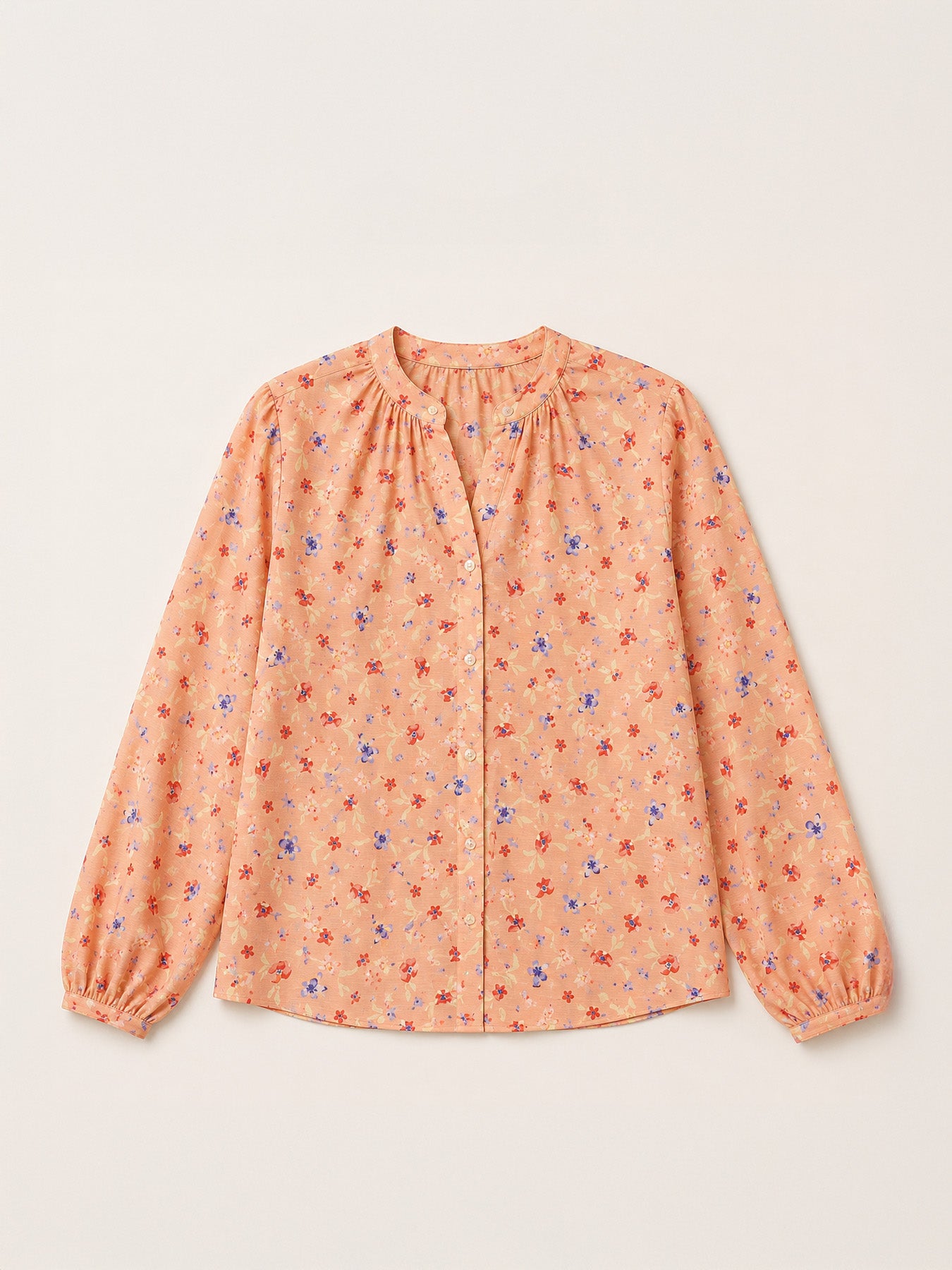 Viscose Floral Top - Peach