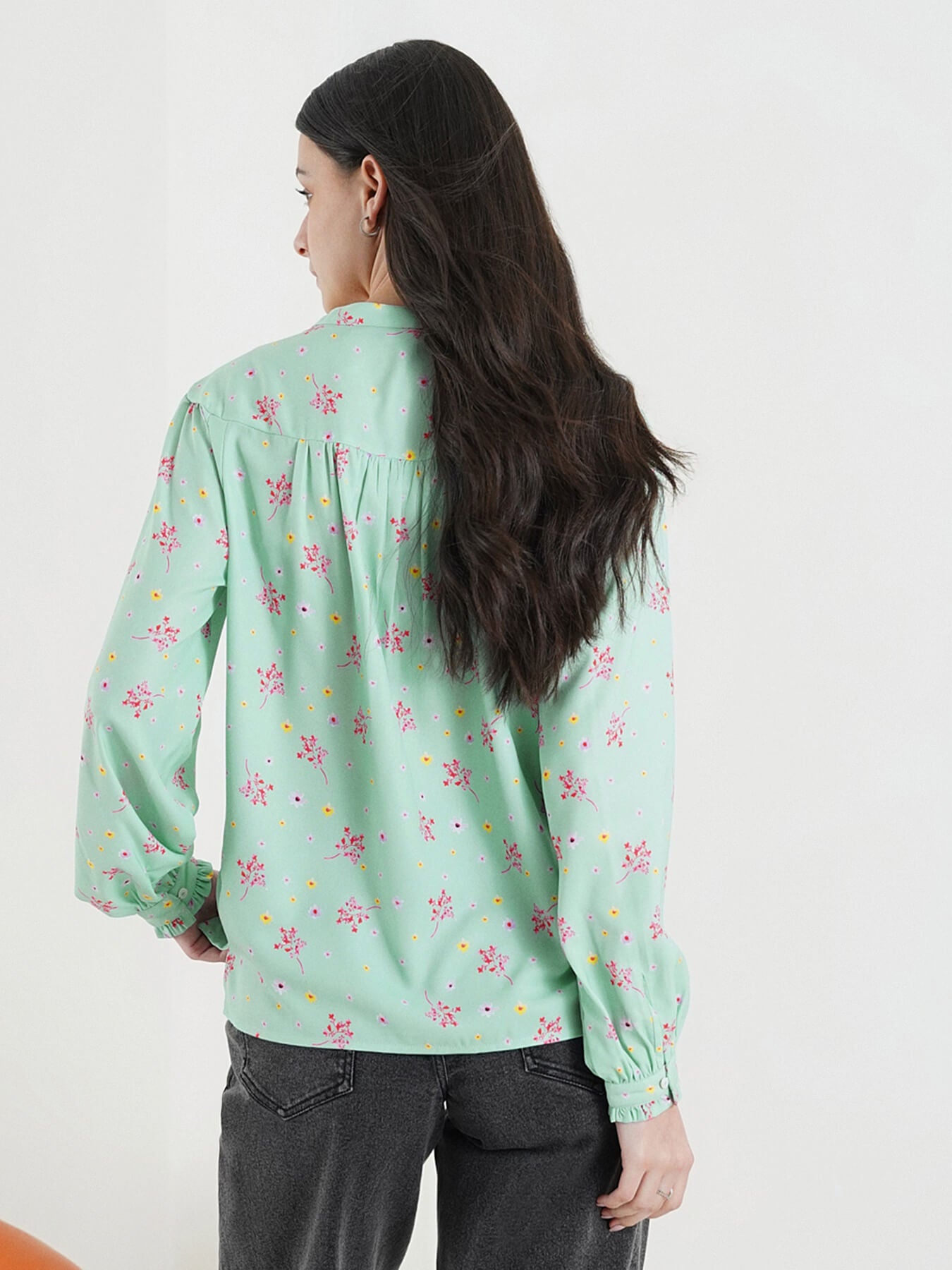 Floral V-Neck Top - Blue