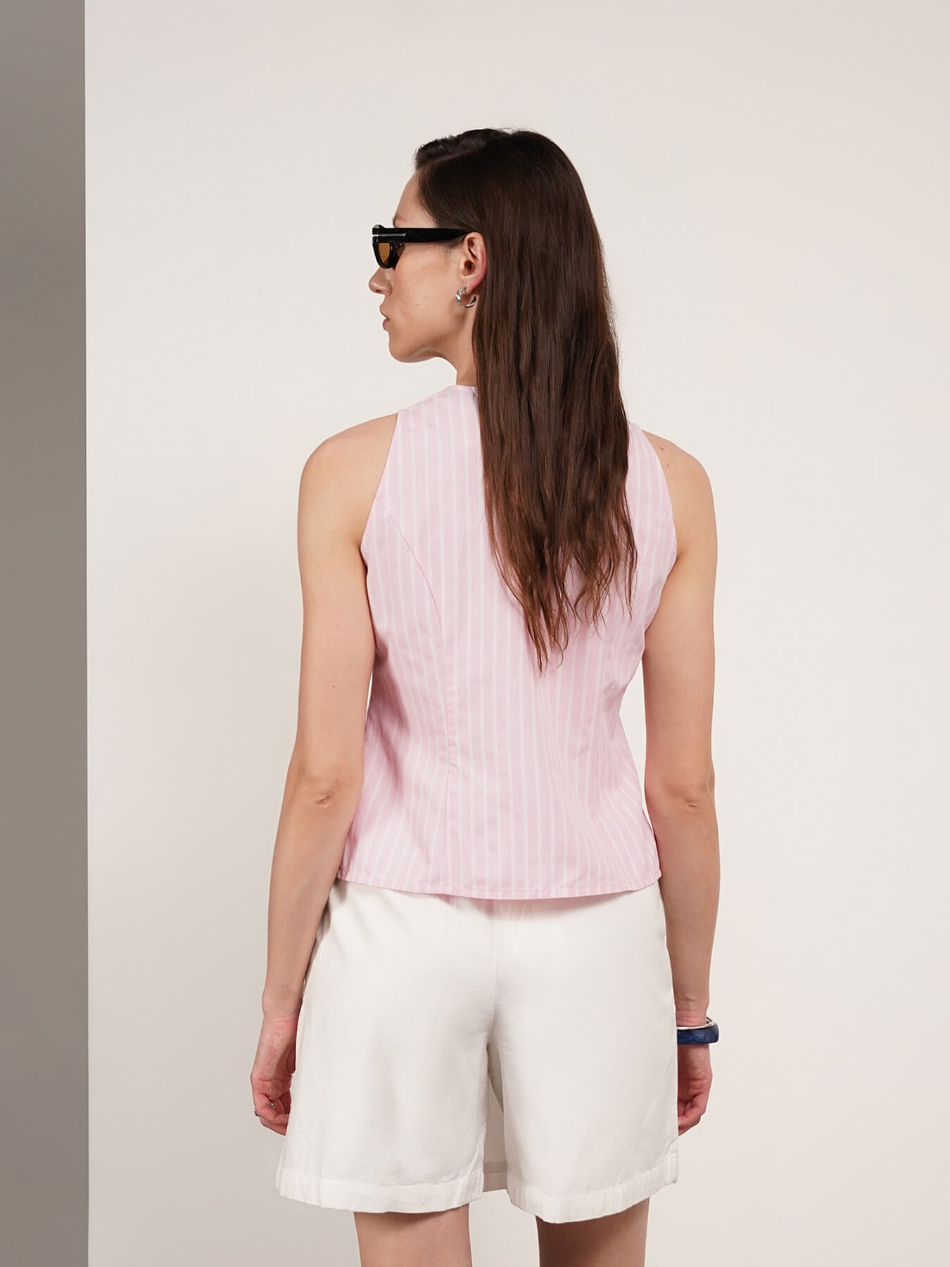 Cotton Striped Top - Pink