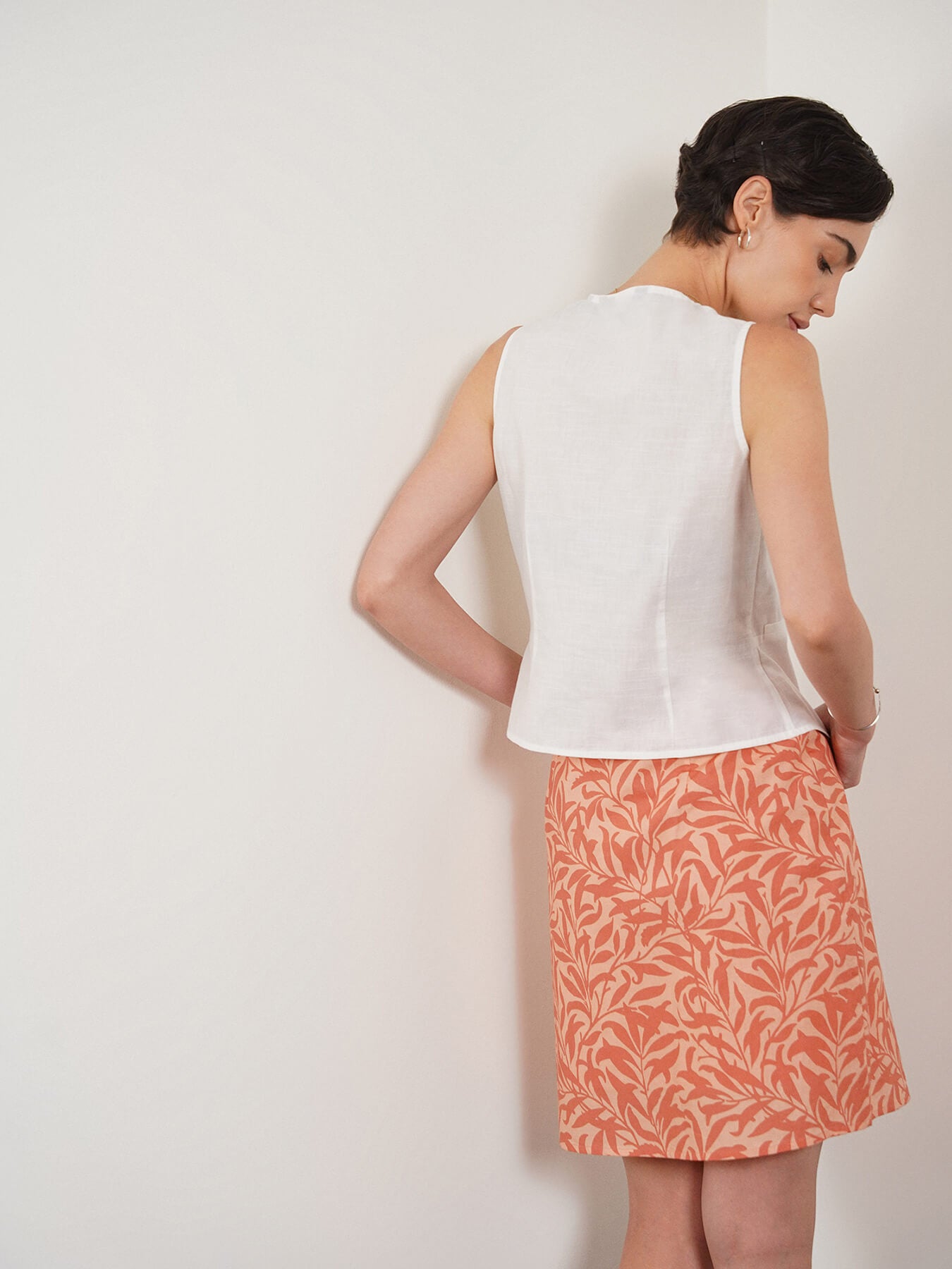 Pure Cotton Waistcoat Top - White