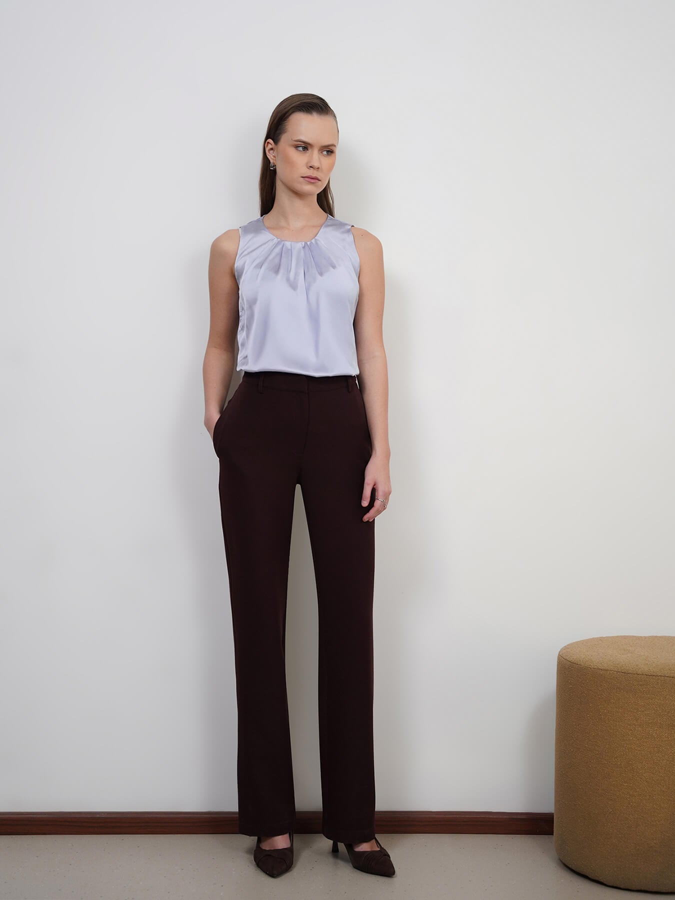Round Neck Top - Powder Blue