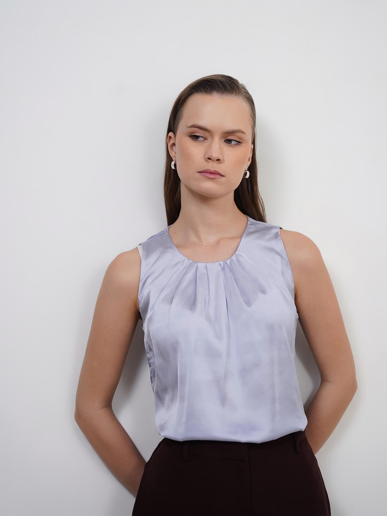 Round Neck Top - Powder Blue
