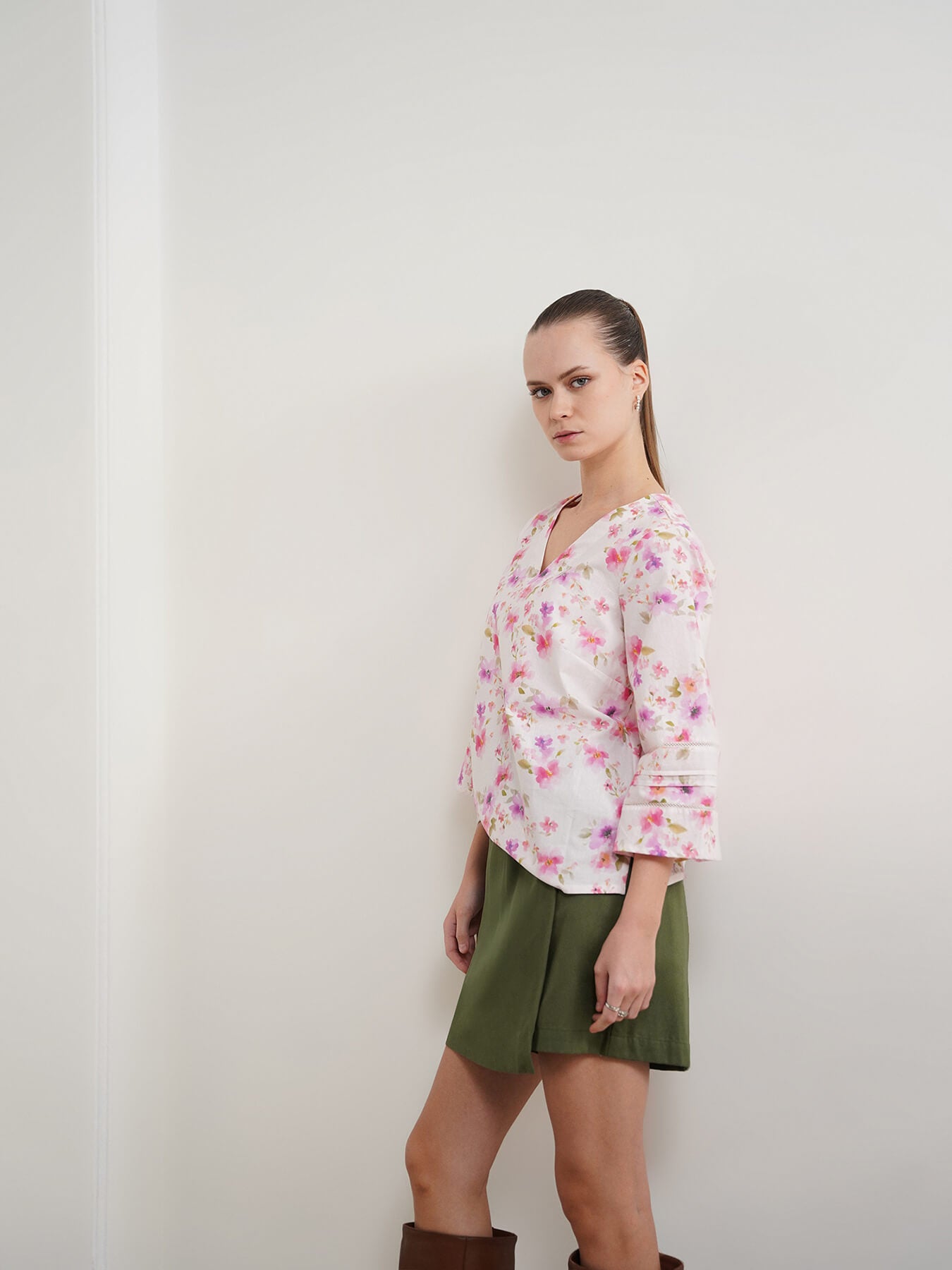 Pure Cotton Floral Top - Pink