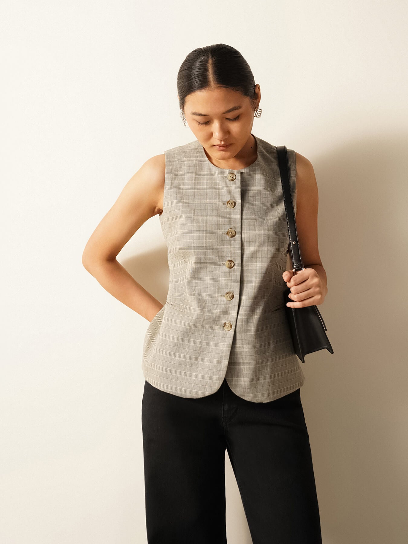 Checkered Waistcoat - Grey