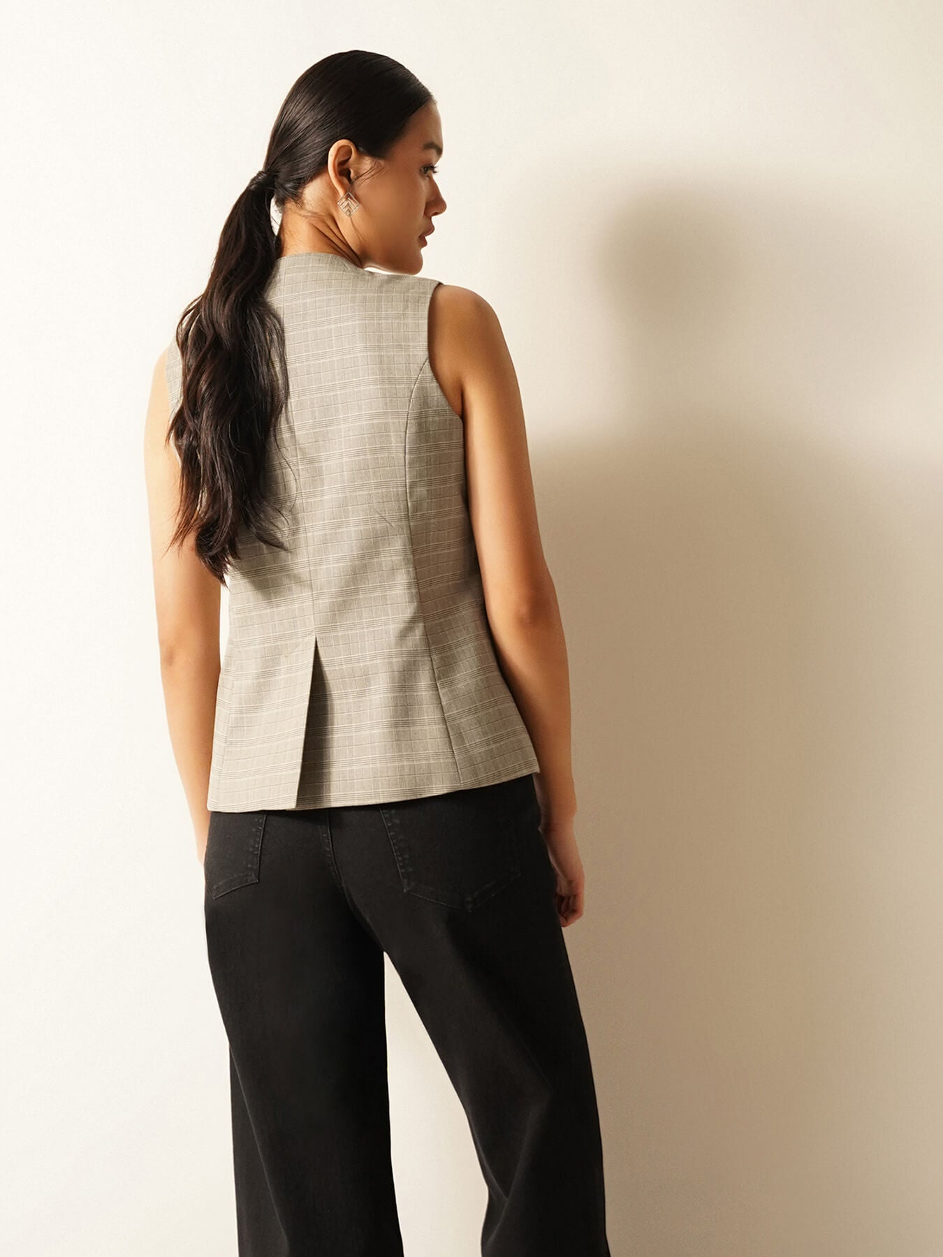Checkered Waistcoat - Grey