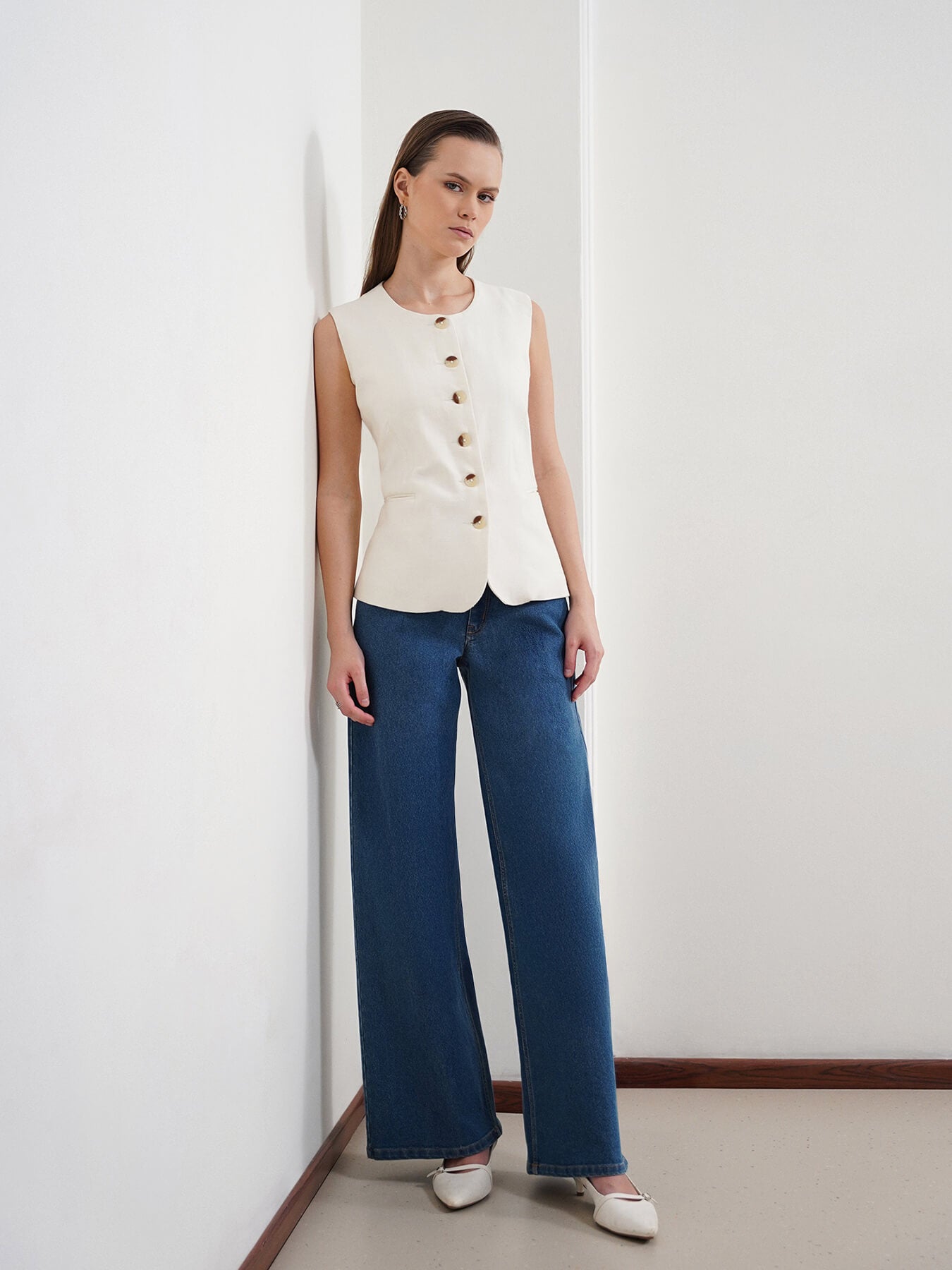 Cotton Linen Waistcoat - Off White
