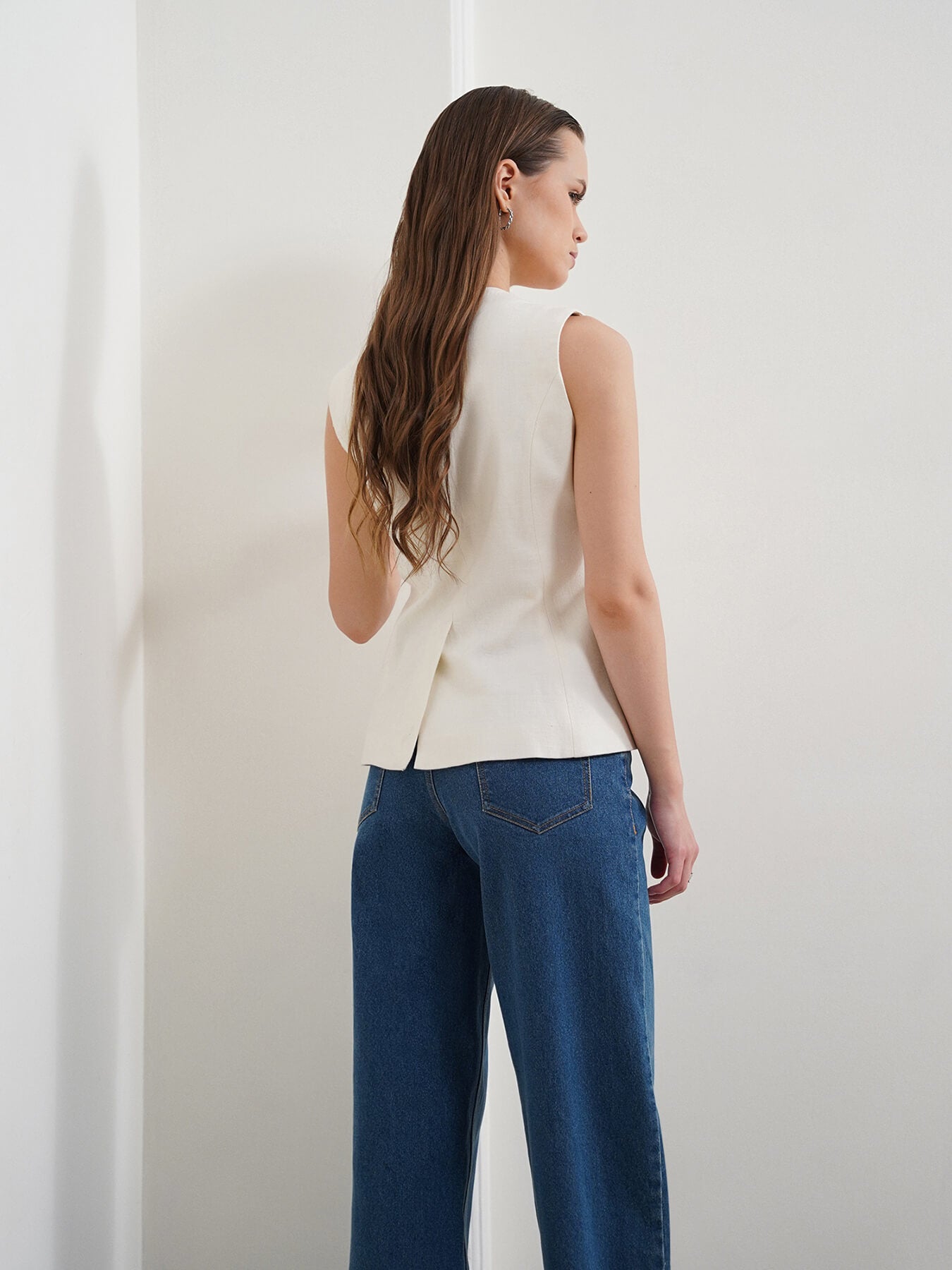Cotton Linen Waistcoat - Off White