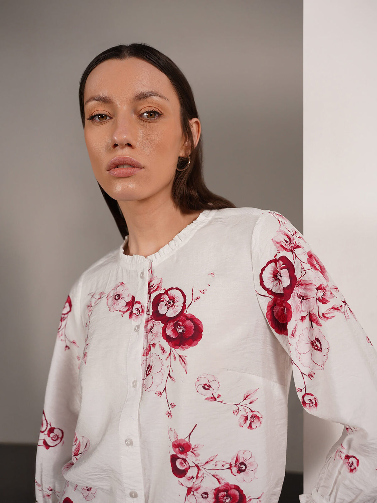 Viscose Floral Top - White