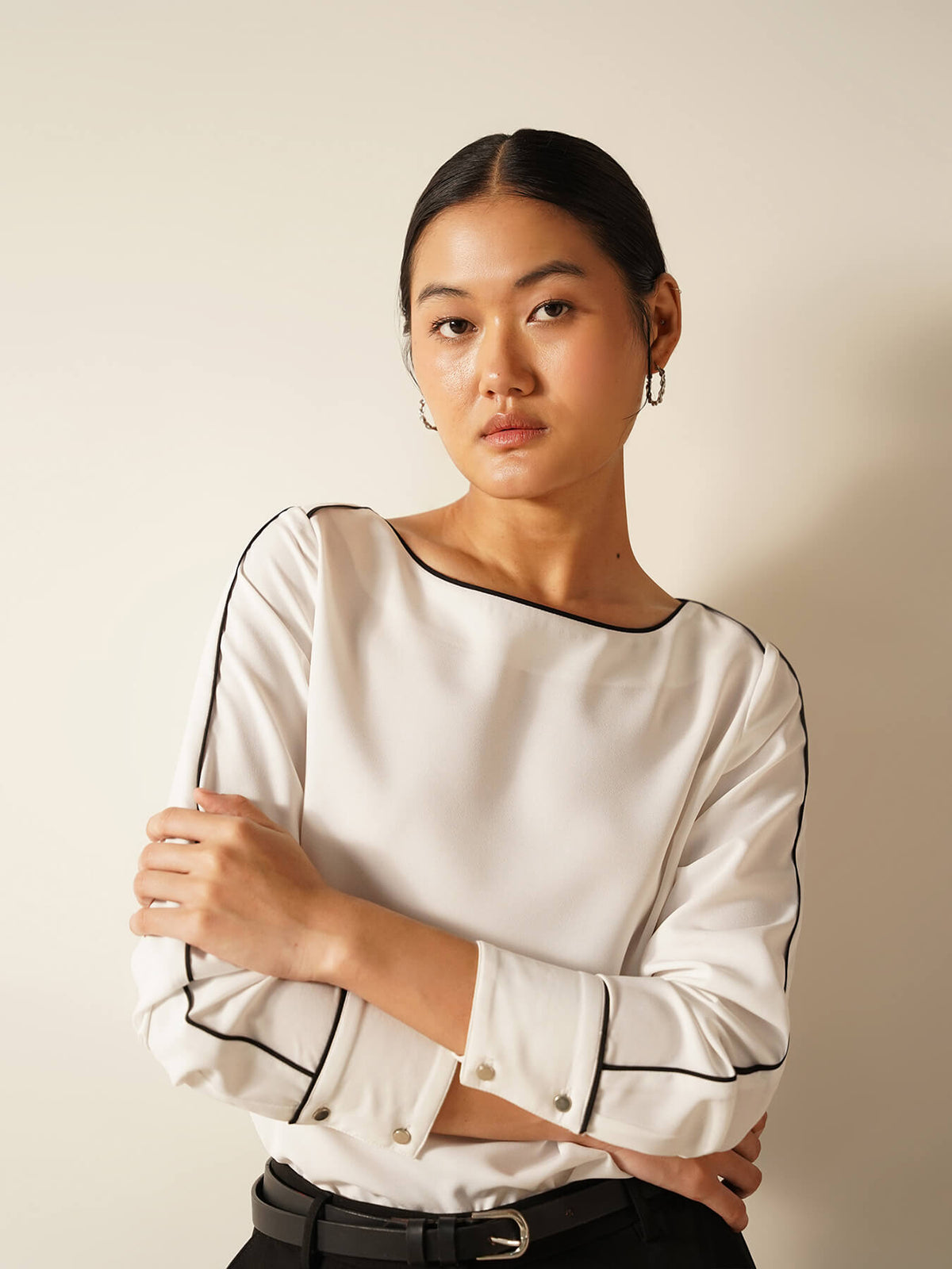 Boat Neck Top- White