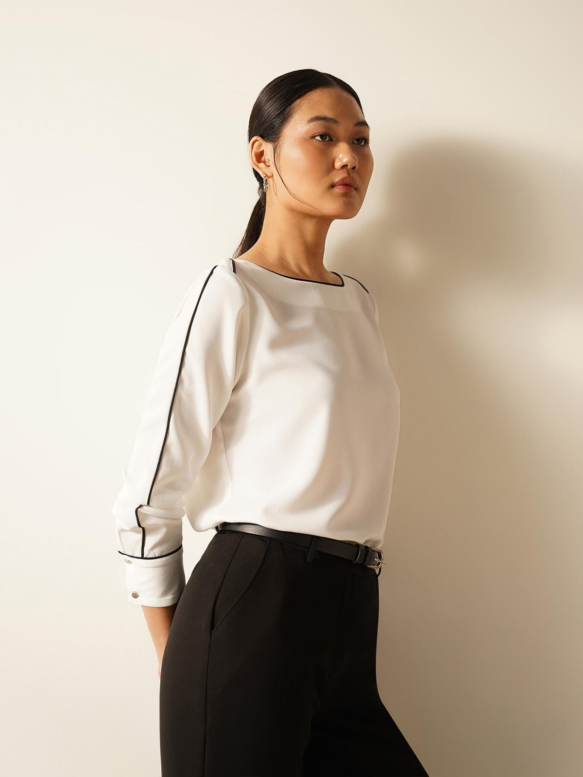 Boat Neck Top- White
