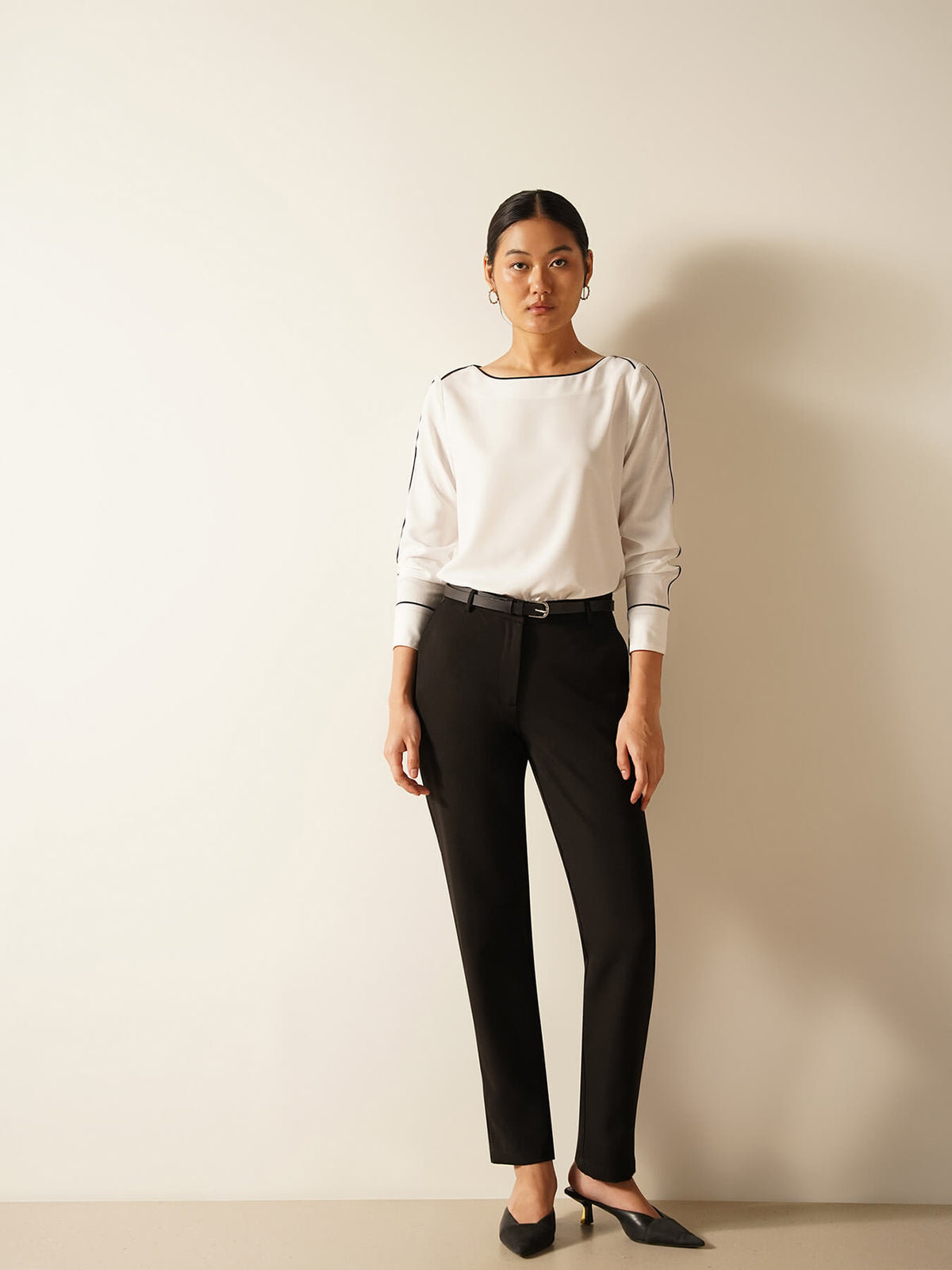 Boat Neck Top- White