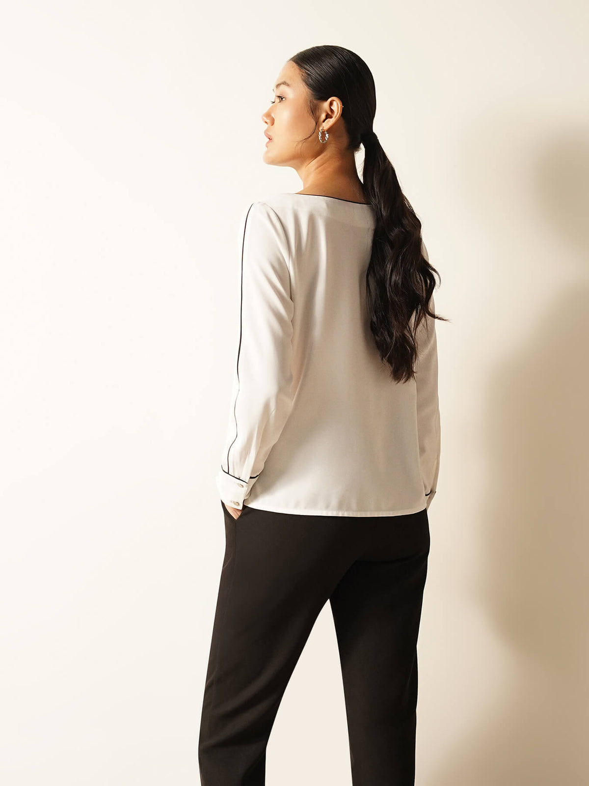 Boat Neck Top- White
