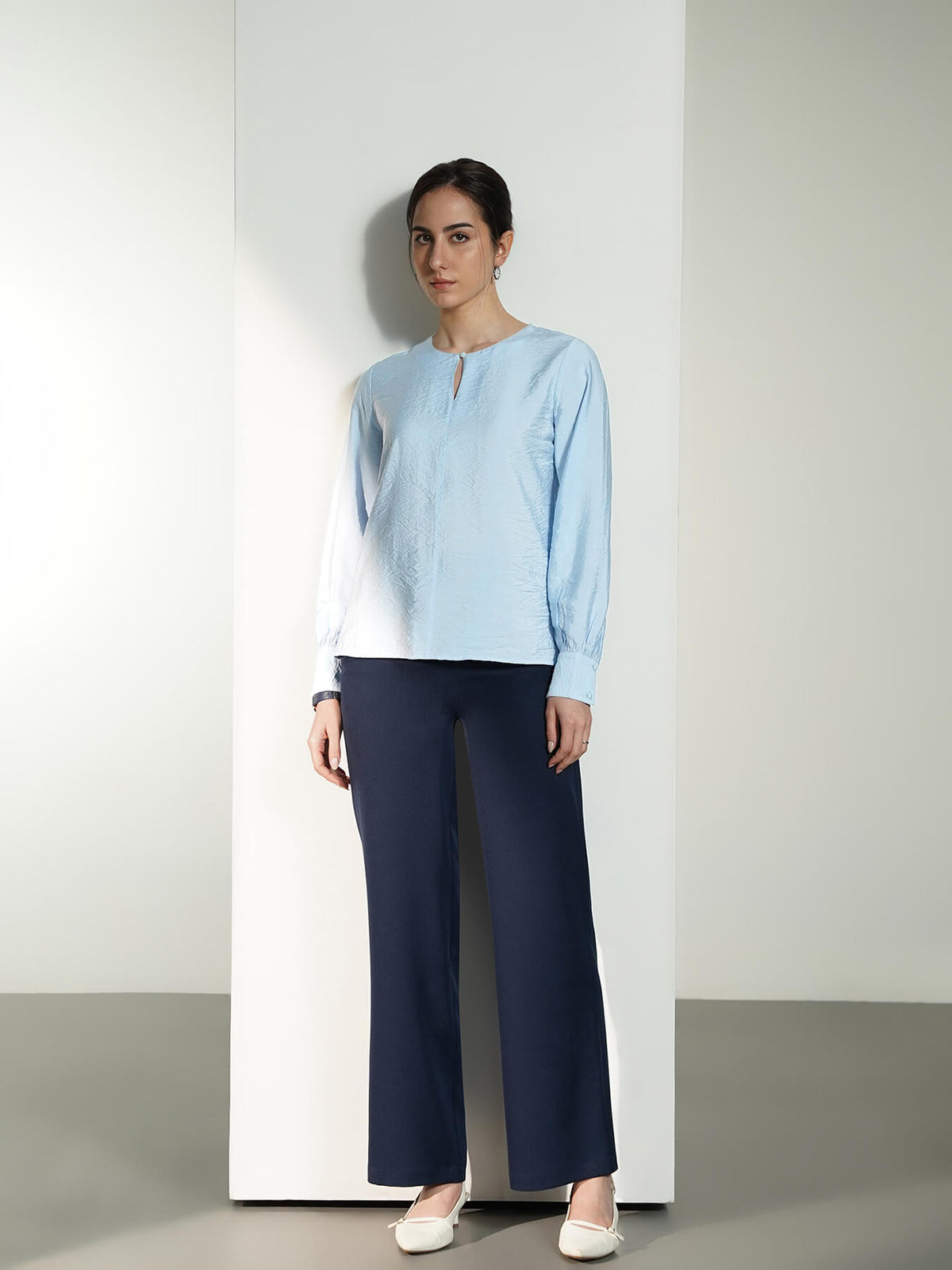 Keyhole Detail Top - Blue