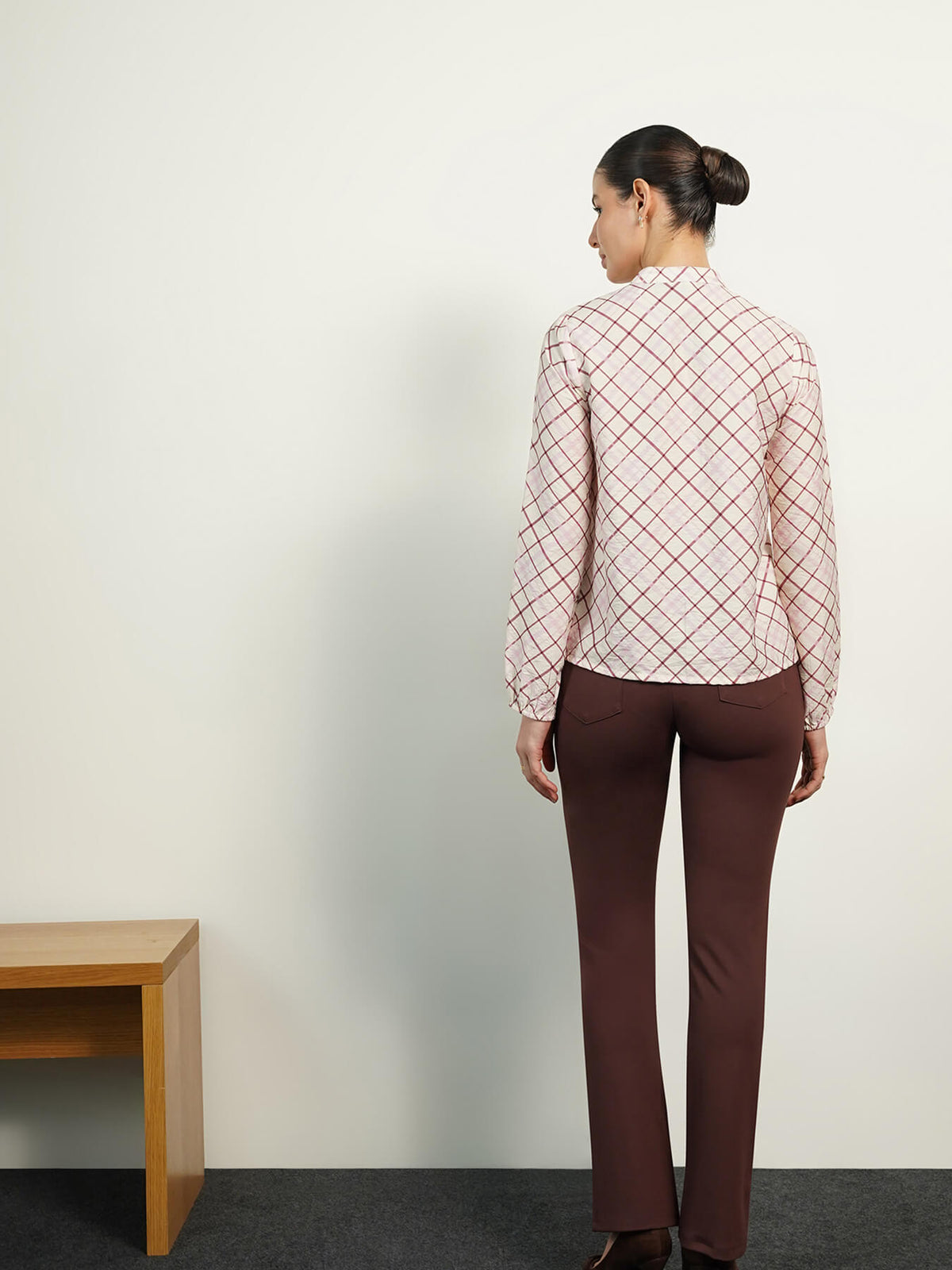 Checkered Top- Off-white