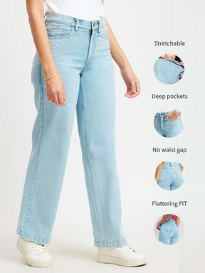 Wide Legged Jeans - Ice Blue