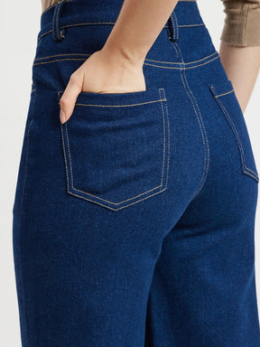 Wide Legged Jeans - Navy Blue