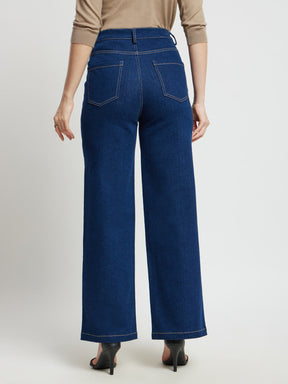 Wide Legged Jeans - Navy Blue