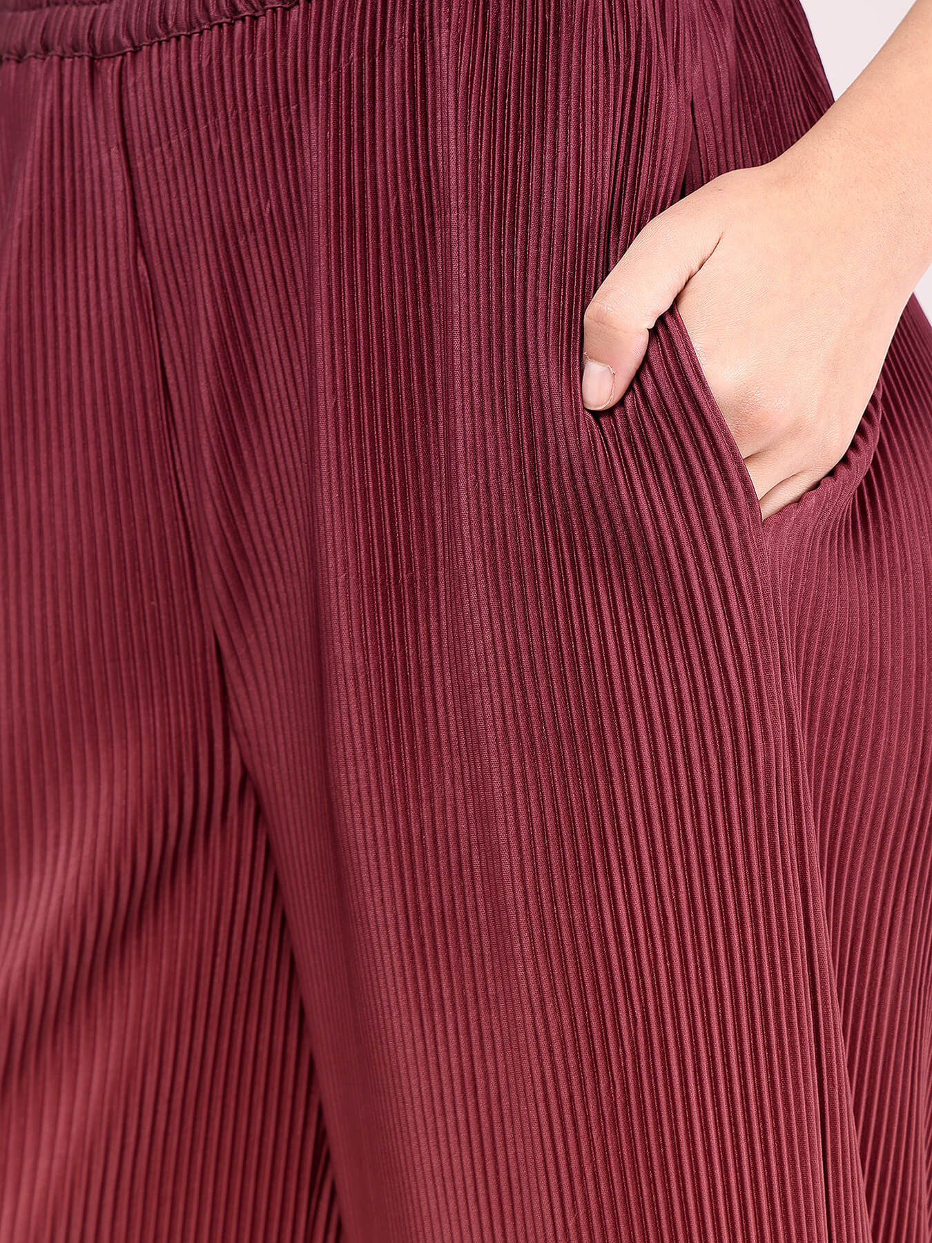 Ombre Pleated Trousers - Brown