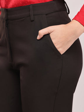 Straight Fit Mid Rise Trouser - Black
