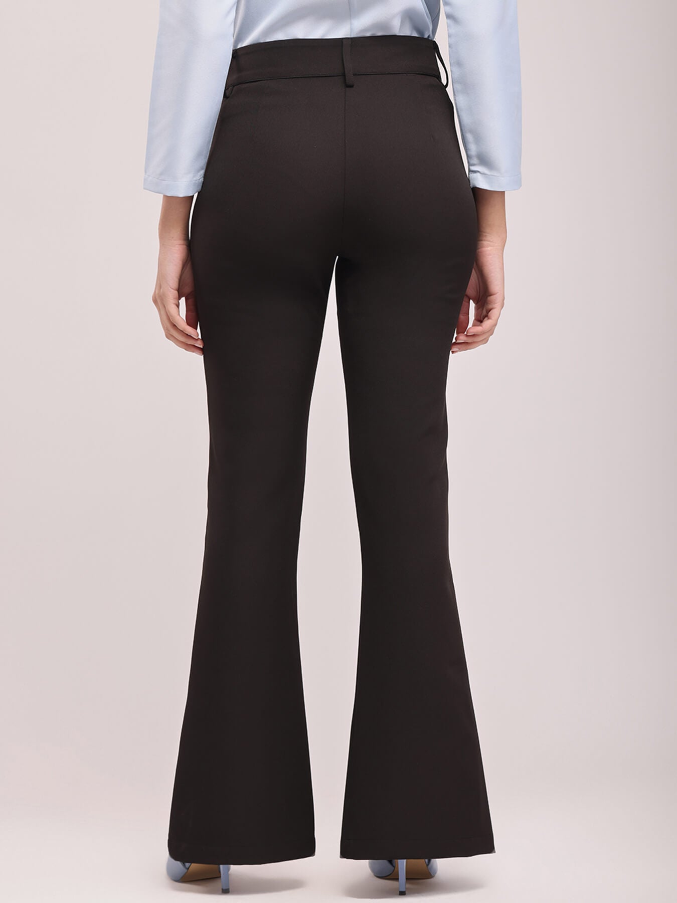 Front Slit Bootcut Trouser - Black