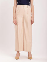 Wide Leg Trousers - Beige