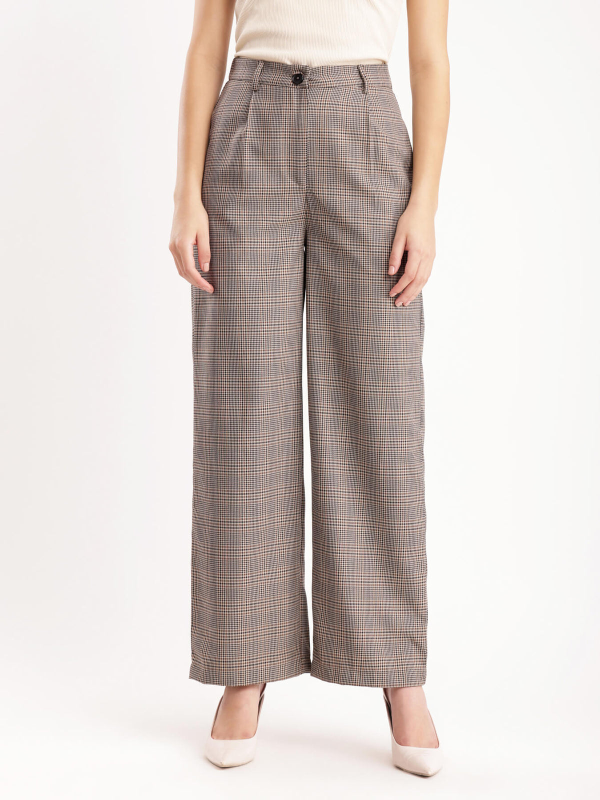 Checkered Trousers - Brown And Black