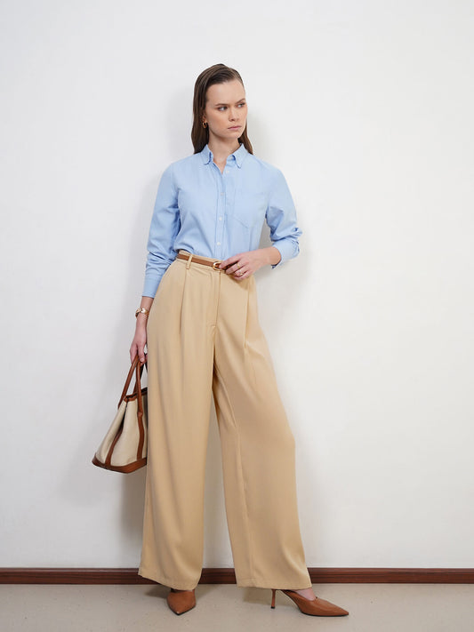 Pleated Trousers - Beige