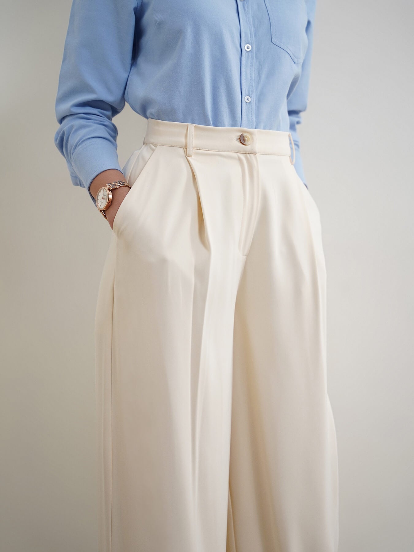 Pleated Trousers - Off White