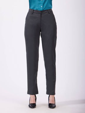 Straight Fit Trousers - Grey