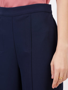 Wide Leg Culottes - Navy Blue