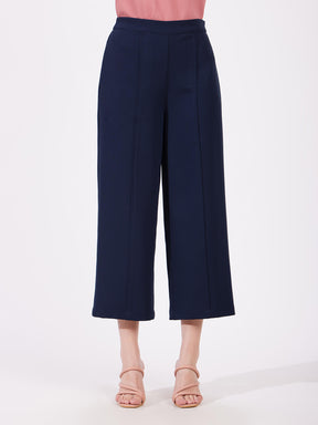 Wide Leg Culottes - Navy Blue